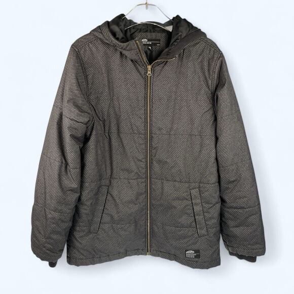 Vans Off The Wall Men's Jacket Coat Hooded Quilted Black-Grey Size Medium - Picture 1 of 10